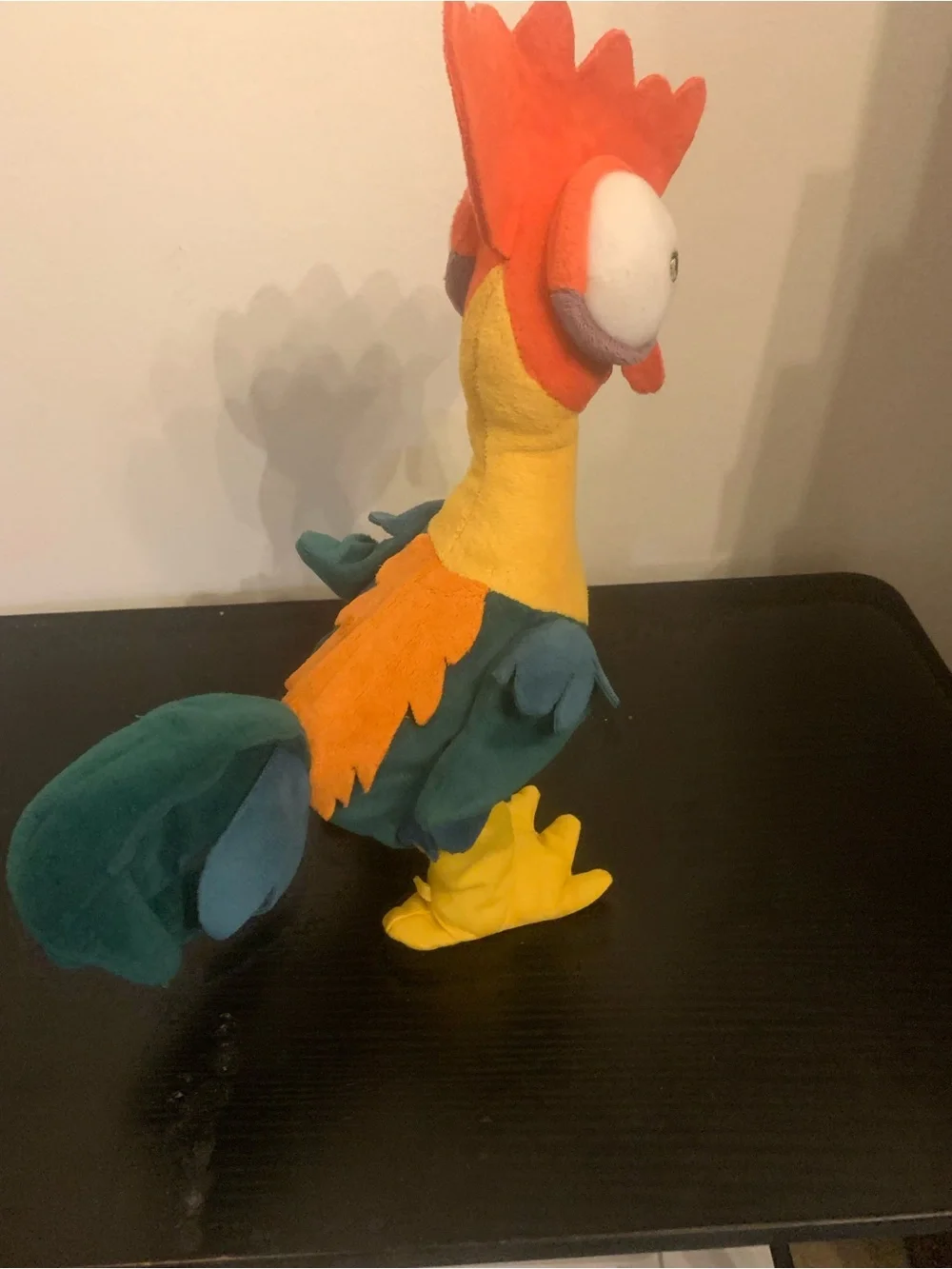 Disney Moana clucking Hei Hei plush rooster wide eyed goofy vibrant color